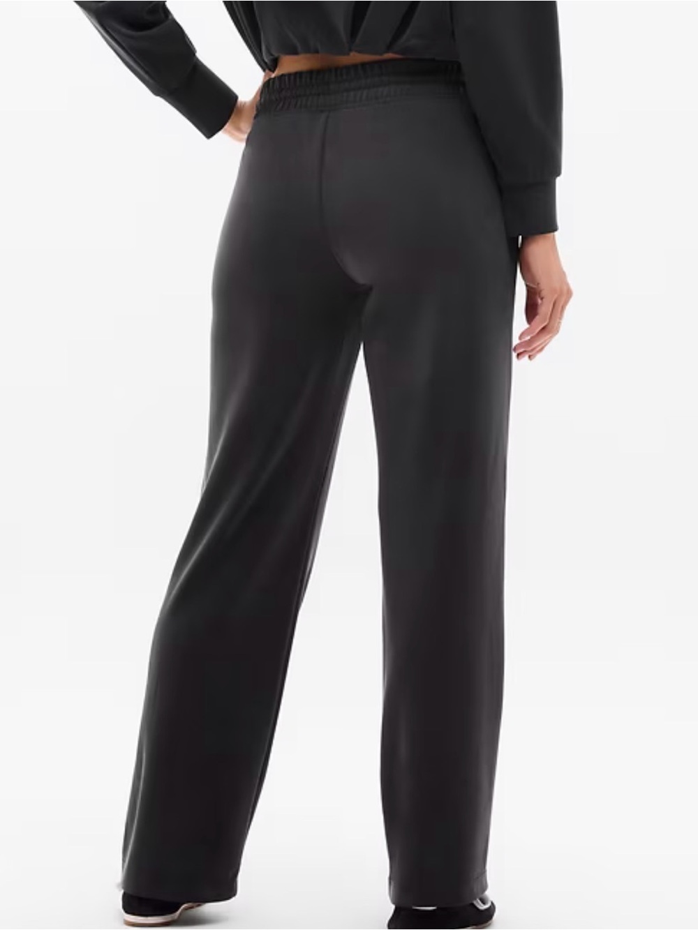 Athleta Black Wide-Leg Track Pants